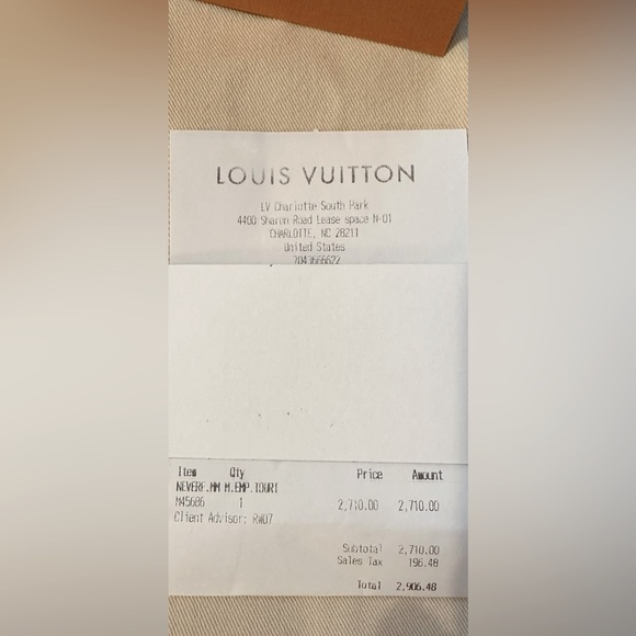 Authentic Louis Vuitton Neverfull MM Monogram Empreinte Turtledove Leather Tote - Picture 14 of 15